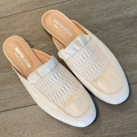 NAPOLEONI Mules Cream  Leather  Size EU 38 US 8 - Picture 1 of 9